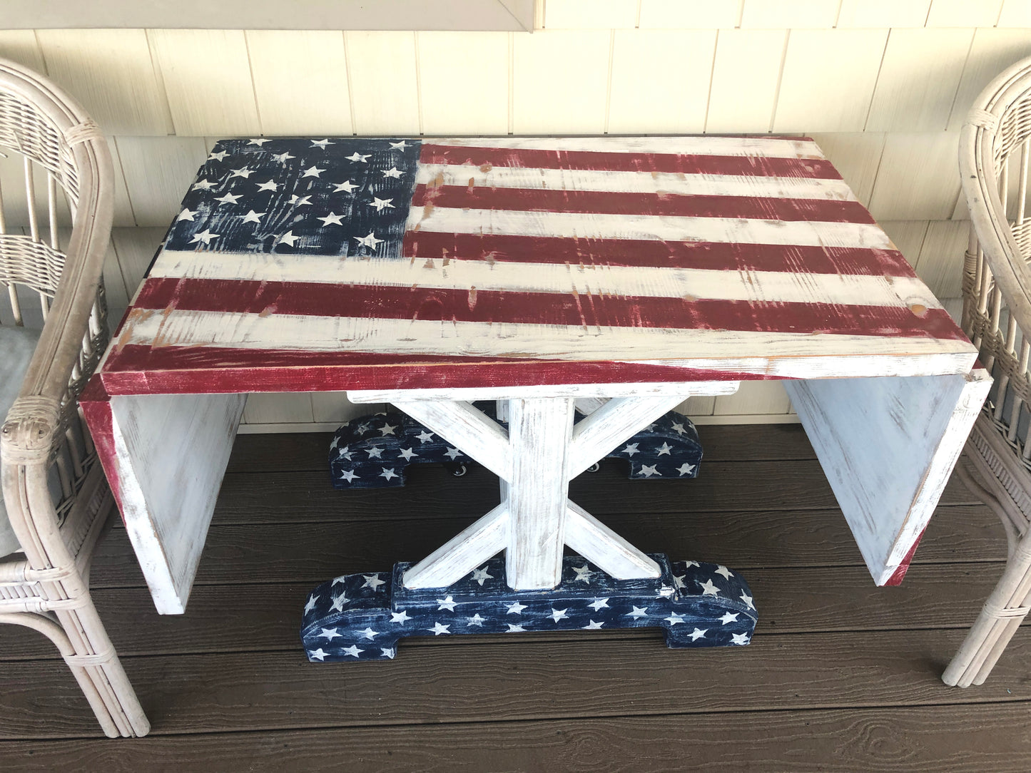 American Flag Drop-Leaf Accent Table | Custom Artisan Collection